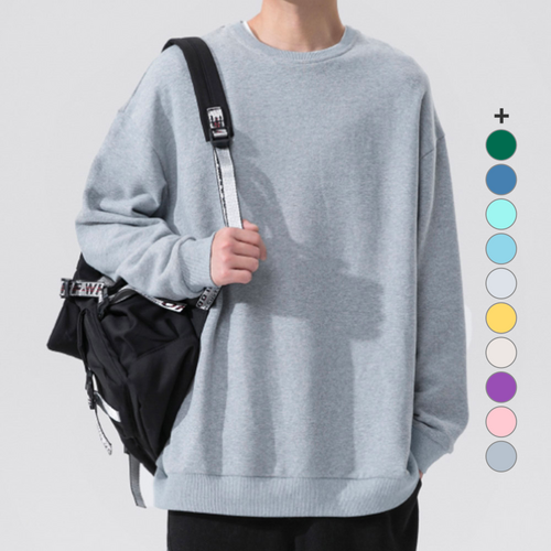 문컬렉션 프리미엄 오버핏 DY 3단쭈리 무지 맨투맨