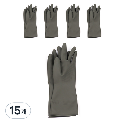 글러브센스 라텍스 고무장갑, 노르딕그레이, 중(M), 15개