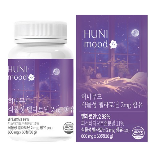 허니무드 식물성 멜라토닌 2mg, 60정, 1개