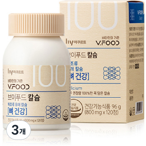 한국야쿠르트 브이푸드 칼슘, 120정, 3개