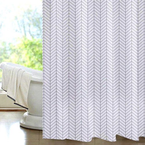 코멧 홈 패브릭 고중량 헤링본 방수 욕실 인테리어 샤워커튼 180x180cm, 1개, 화이트계열, 180 x 180 cm, 화이트