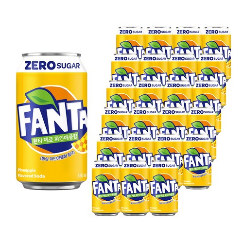 환타 제로 파인애플맛, 350ml, 24개