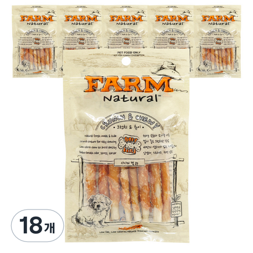 FARM 네츄럴 크런치앤츄이 사시미 껌 8p, 혼합맛(소가죽/닭고기), 60g, 18개