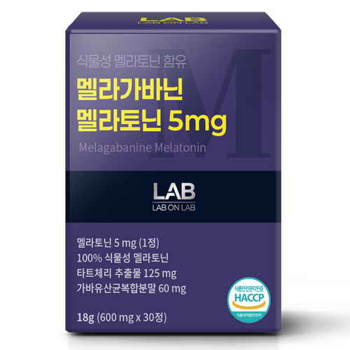 랩온랩 멜라가바닌 식물성 멜라토닌 5mg, 30정, 1개