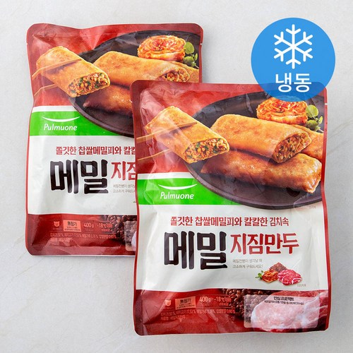 풀무원 메밀 지짐만두 (냉동), 400g, 2개입 - 만두 추천