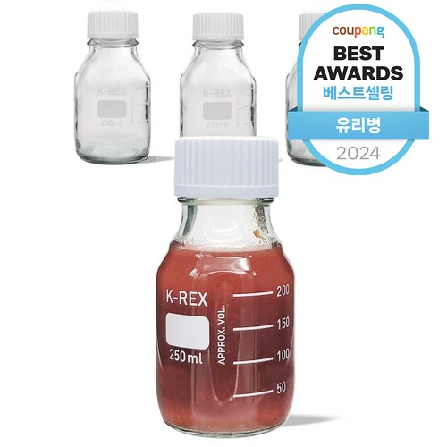 미르 눈금 유리병, 4개, 250ml