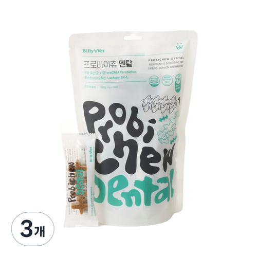 빌리스벳 프로바이츄 덴탈, 닭, 180g, 3개