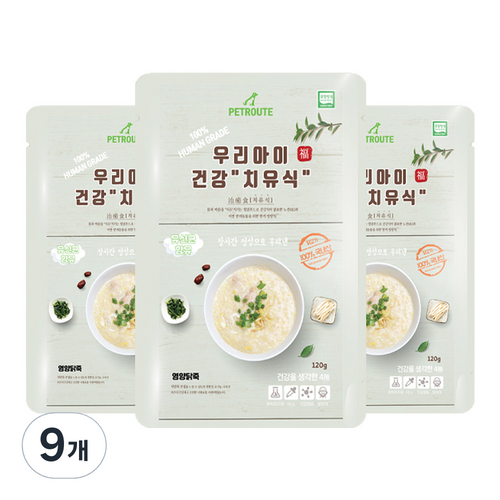 펫루트 우리아이 치유식 반려견 영양죽, 닭, 120g, 9개