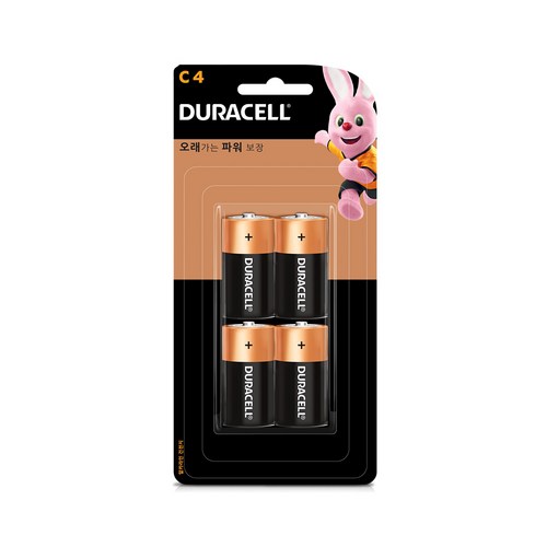 듀라셀 알카라인 C형 건전지, 4개입, 1개