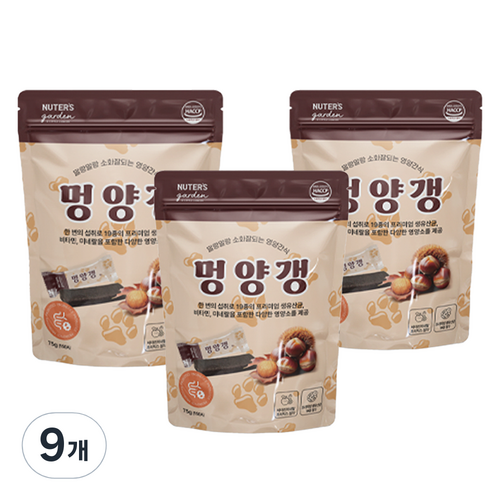 누터스가든 강아지 멍양갱 유산균 미네랄 비타민 간식, 밤, 75g, 9개