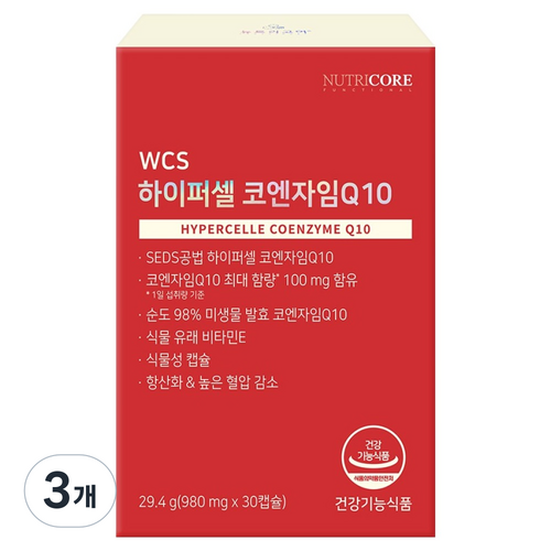 뉴트리코어 하이퍼셀 코엔자임Q10 29.4g, 30정, 3개