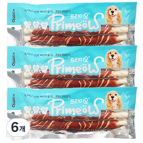 프리미요 딩고껌 강아지 간식 2p, 소고기, 260g, 6개