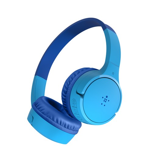 벨킨 AUD002 어린이용 사운드폼 미니 무선 온이어 헤드폰 블루