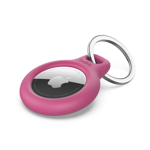 벨킨 에어태그 케이스 보안 홀더 키링 F8W973bt, 핑크, 1개