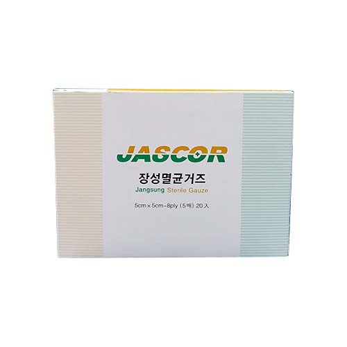 JASCOR 8겹 멸균거즈 3호 5 x 5 cm, 5개입, 20개 - 거즈 추천