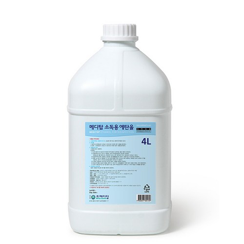 메디탑 소독용에탄올 4리터 1통 최신제조 4L 살균소독, 1개