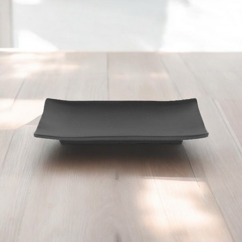 [돌산멜라민] 체크(흑) - 사각접시 (업소용그릇 멜라민그릇 예쁜그릇 식당접시 멜라민볼 멜라민찬기 검정색그릇), 블랙, 1개
