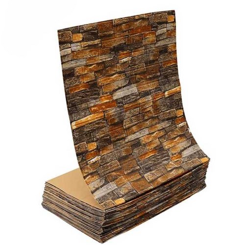 10m 벽돌 폼블럭 시트지 벽지스티커 필름 포인트, 다크로마스톤폭60cm폭10m