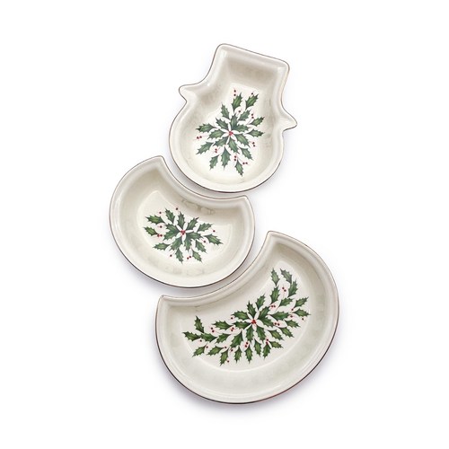 Antique 레녹스 홀리데이 눈사람 트레이 3P 세트 크리스마스 장식 예쁜그릇 인테리어소품, 1개