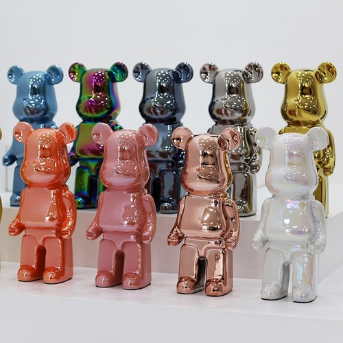 베어브릭 곰 피규어 오브제 집들이 선물 인테리어 장식 저금통, 실버