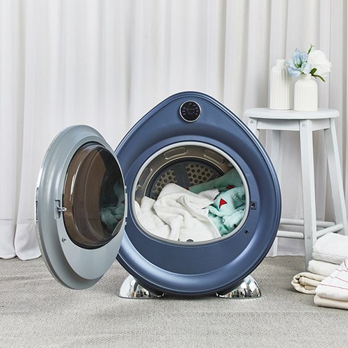 [독일 글로벌 브랜드]아기의류 아기수건 신생아의류 아기옷 빠른건조 AI모드 의류 수건 3KG 소형 빨래 건조기 원룸 자취, 다크블루