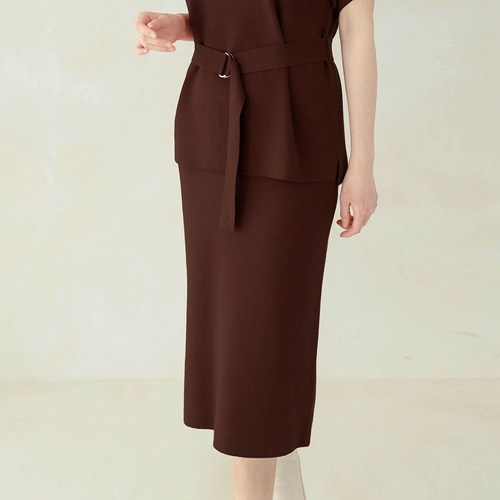 니트코어 뒷 트임 스커트 보들 부드러운 원사 밴딩 니트 치마