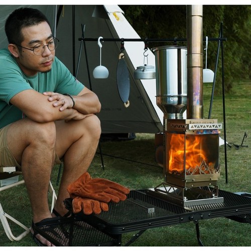 캠핑용화목난로 접이식화목난로 캠핑미니난로, 1개