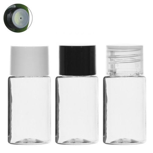 [10-25개묶음판매] 단마개캡 용기 10ml 15ml 20ml 30ml 40ml 어메니티 소분공병 허브스프레이공병, 10개, 10ml 투명용기, 흰색캡