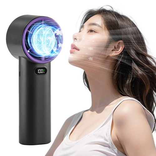 CCAGU 휴대용 선풍기 3600mAh 대용량 초강력 1초 급속 냉각 저소음 에어컨 무선 미니 손풍기, 그레이