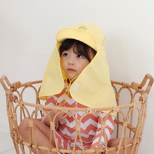 아동 수영모자 햇님 여아 UV플랩캡 남아 아쿠아 유아 수영모 자외선차단 모자