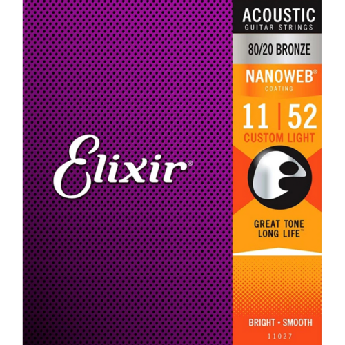 elixir 엘릭서 기타줄 스트링 나노웹 80/20 엑스트라라이트 11002, 1개