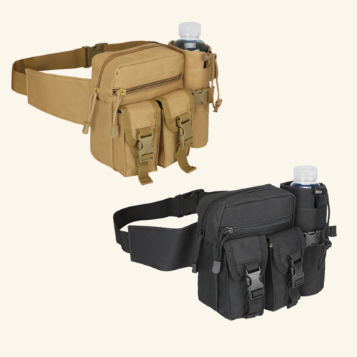 간편 물통보관 슬링백 러닝용 트레킹용 허리가방, 카멜