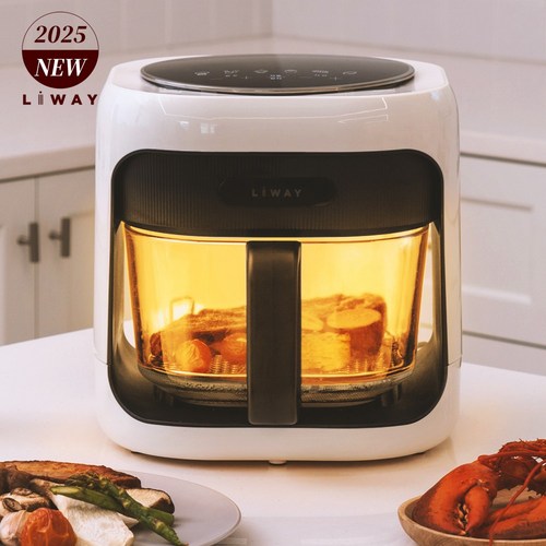 리웨이 글라스 에어프라이어 대용량 4.5L, LWAF-G4545