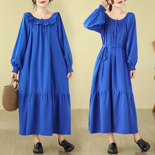 ZENCY젠시 프릴 리본롱원피스