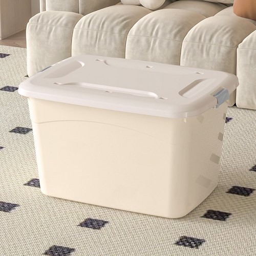 플라스틱 수납상자 대형 이불 수납함 장난감 수납함 이사용 옷 정리함, 1개, 28*20*15cm, Milky white