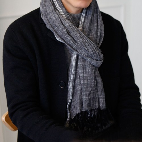 [선물증정][폴엔나나/우디]나무를 닮은 가볍고 편안한 빈티지 코튼 비스코스 면 머플러 남자 여자 커플 가을 겨울 봄 간절기 긴 롱 목도리 브랜드 선물 추천 머플러코디 머플러매는법