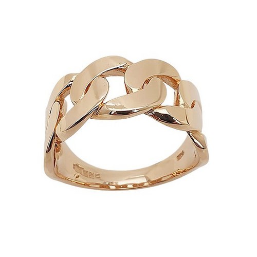 [현골드앤실버] 18k 넓은 체인 남자 여자 데일리 편한 금 반지