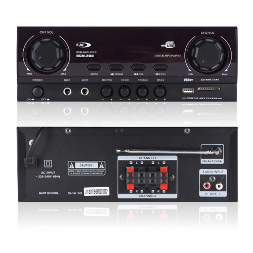 E&W BGM-200 매장용 업소용 미니 엠프 스피커 블루투스 USB [정품] (당일배송)