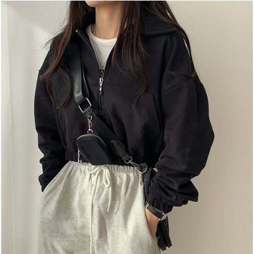 올림아이 루즈핏 여성 캐주얼 크롭 자켓 3color