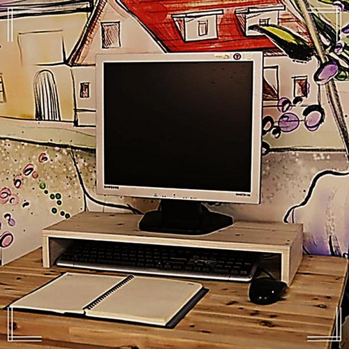 기타 모니터받침대1단 화이트 MO-001_WB3AE9A, 1개