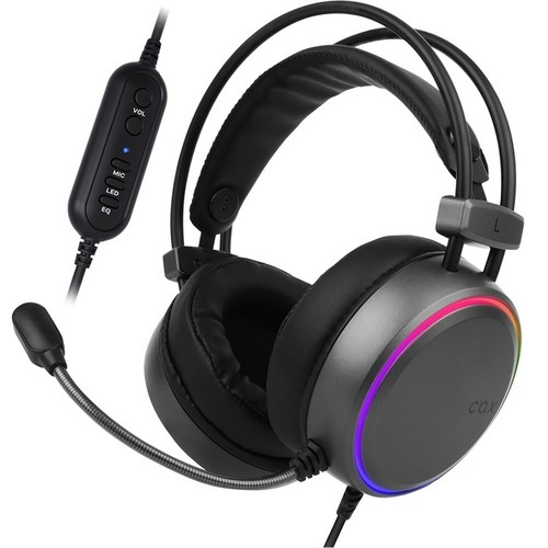 콕스 가상 7.1 ENC EQ RGB 게이밍 헤드셋, 0. Dark Grey, CH43