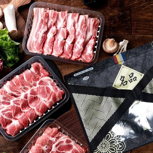 [으뜸한돈] 국내산 한돈 냉장 삼겹살+목살 선물세트 2kg (구이용) 돼지고기선물세트, 1세트