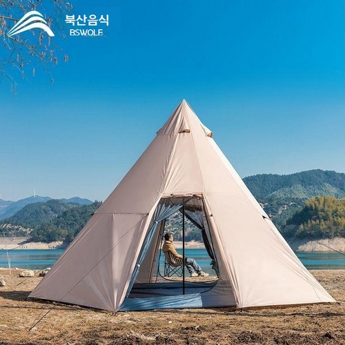 야외 캠핑 텐트 캠핑 자동 운전 여행 장비 더블 다인용 인도식 텐트, 5-8명, 라지 카키
