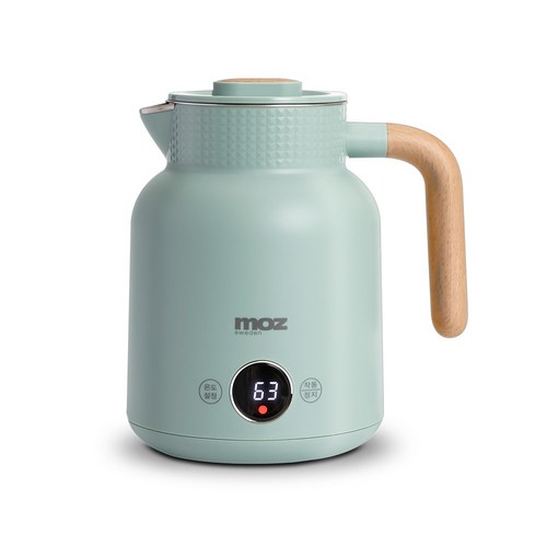 모즈스웨덴 온도표시 전기티포트 무선 커피포트기 보온 온도조절 분유 스텐 1L MC-1500 설정온도유지, MC-1500BG(블루이시그린)