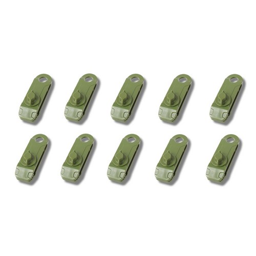 기프템 캠핑 업그레이드형 고강도 악어형 타프클립 집게 10개, 카키