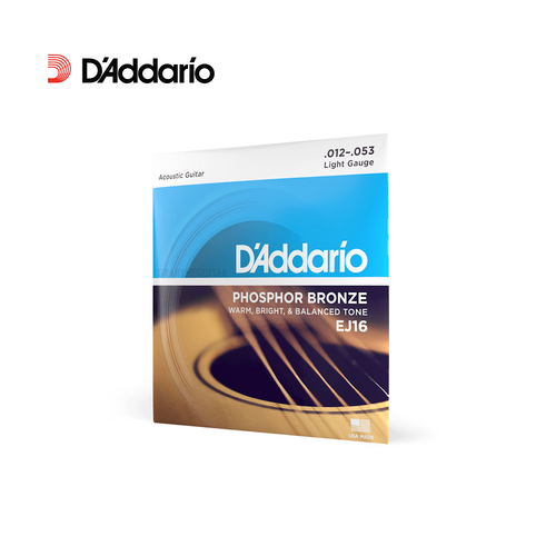 D'Addario 다다리오 어쿠스틱 기타 스트링 통기타줄 (012-053), EJ16 PHOSPHOR BRONZE, 1개