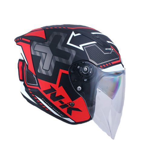 NHK S1 GP PRO 그래픽 헬멧 듀얼바이저 오픈페이스 리벤지 무광 블랙실버, 2XL