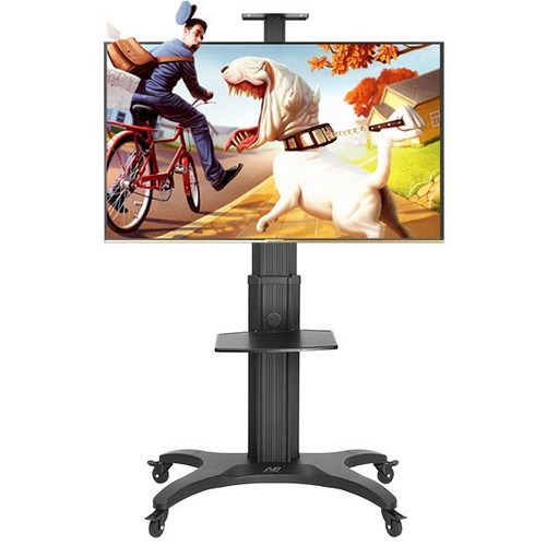 NB AVF1500-50-1P 알루미늄 합금 32 ~ 65 인치 TV 마운트 트롤리 평면 패널 LED LCD 플라즈마 TV 카트 AV 선반 및 카메라 홀더, 01 black, 1개