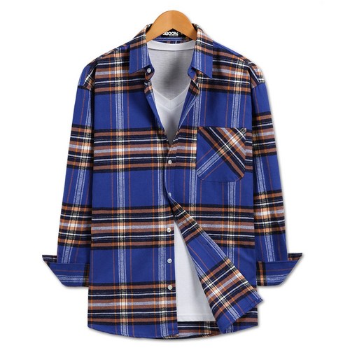 제이붐 남성용 뉴트로 오버핏 기모체크남방 CS421