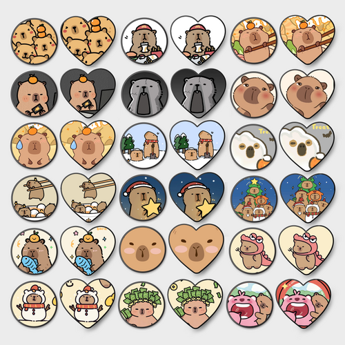 귀여운 동물 카피바라 그립 스마트톡 휴대폰 거치대 굿즈, 10번 카피바라, 1개